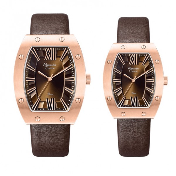 Alexandre Christie AC 8650 Rosegold Brown Couple